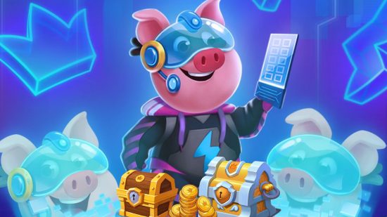Coin Master free spins - image of the Coin Master pig in a futuristic scifi world
