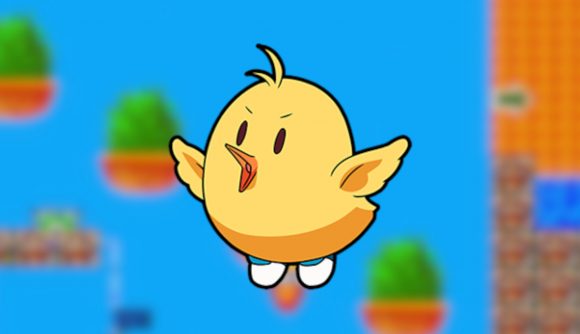 Taito Milestones 2 release date: A blurred background of NewZealand Story with Tiki the bird layered on top